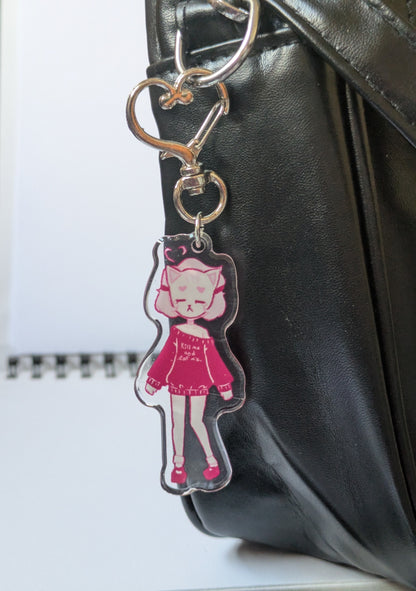 Saber Kitty Mask Keychain